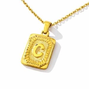 Gold Monogram Initial Necklace (C) (9024)